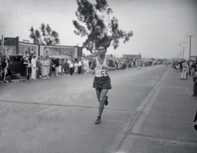 J C Silva of Brazil Running Olympic Marathon - 1932 Historic Old Photo