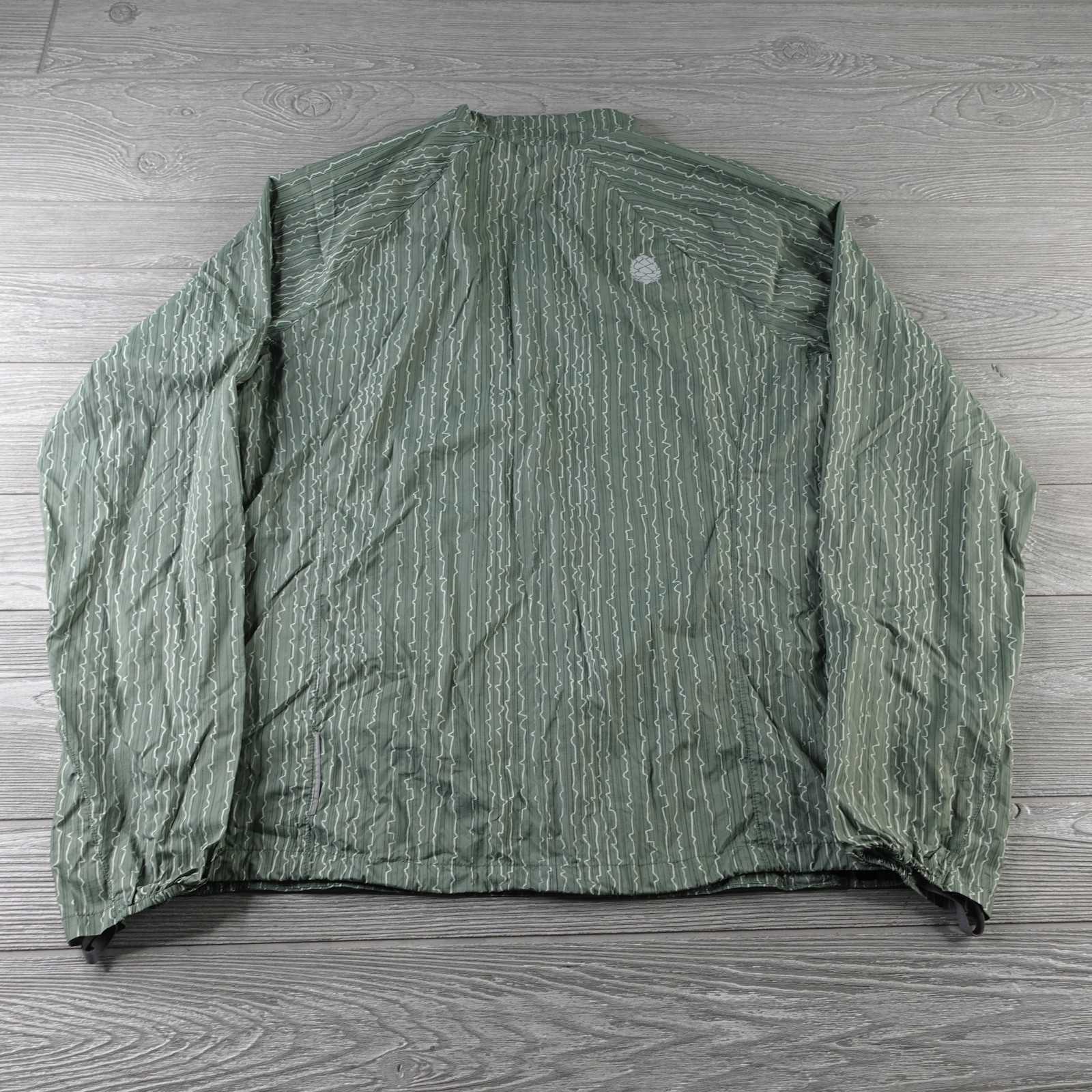 Stio Jacket Men's Medium Second Light Windshell Green Geometric Hiking