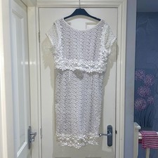Mint Velvet Cream Lace Floral Short Sleeve Midi Occasion Evening Party Dress 14