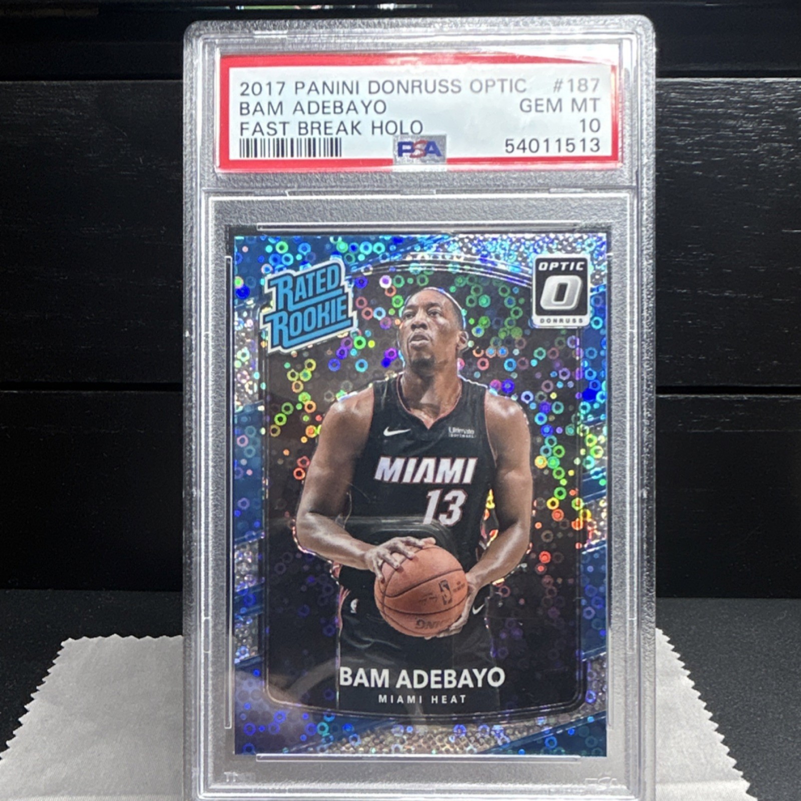 2017-18 Panini Donruss Optic Bam Adebayo Rookie Fast Break Holo #187 PSA 10