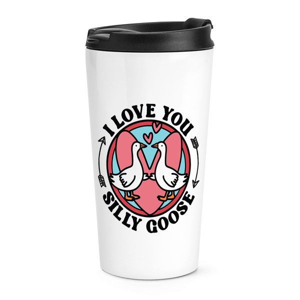 I Love You Silly Goose Reisebecher Tasse 16Oz Weiß Metall Geschenk-image