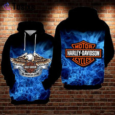 Harley davidson 3d printed hoodie