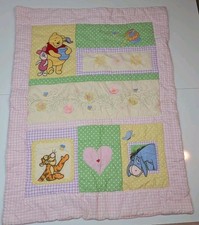 Disney Winnie The Pooh Baby Blanket Quilt Crown Crafts Tigger Gingham Crib Size