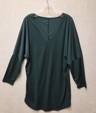 Shein Sleep Night Dress Long Sleeve Pullover Green 1XL