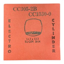 Electro Cylinder CC1330-0 Watch Crystal 13.3x13.2 NOS Part Elgin Same: CC305-2B