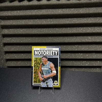 2024-25 Panini Notoriety Mosaic Fastbreak Anthony Edwards /3 Black Gold
