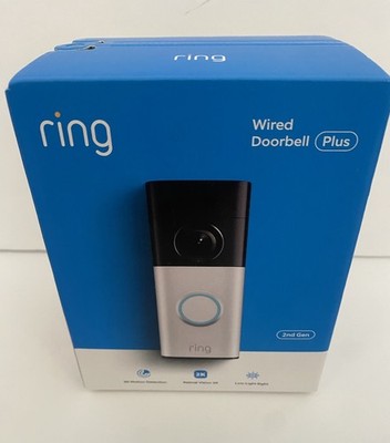 New RING Wired Doorbell Plus (2nd Gen) Retina 2k & 3D Motion Detection - SEALED