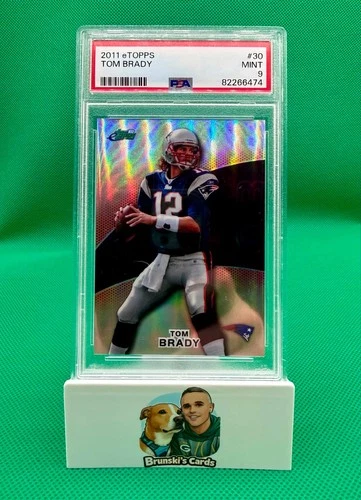 2011 eTopps Football #30 Tom Brady 139/749 PSA 9 LONG HAIR BRADY