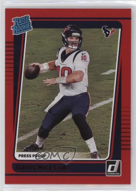 2021 Panini Donruss Rated Rookie Press Proof Red Davis Mills #273 0r5k