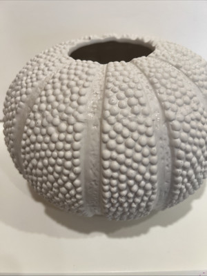 Ceramic Sea Urchin Shell Vase, Beach House  Decor, Unique Piece By Rebecca Moses