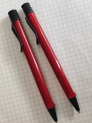 Konvolut Lot 2 x Kugelschreiber LAMY SAFARI Vintage 1980 Rot Red Made in Germany