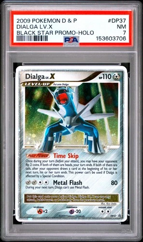 2009 POKEMON DIAMOND & PEARL BLACK STAR PROMO #DP37 DIALGA LV.X-HOLO PSA 7