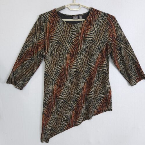 Chicos Travelers Top Blouse Womens Multi Sz 2 Asy… - image 1
