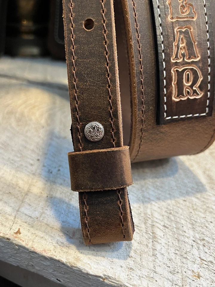 Buffalo Leather Rifle Sling - Handmade Strap - Personalized - Made in USA - Image 4 of 4
