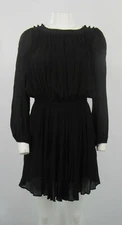 Isabel Marant Etoile Black Long Sleeve Fit and Flare Viscose Dress sz 38