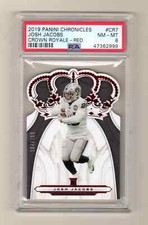 JOSH JACOBS 2019 PANINI CHRONICLES CROWN ROYALE RED RC # / 199 PSA 8 RAIDERS