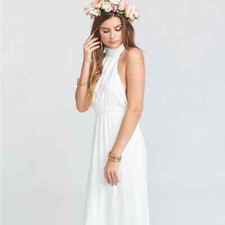 Show Me Your Mumu Collette Maxi Dress in Wedding Cake Chiffon