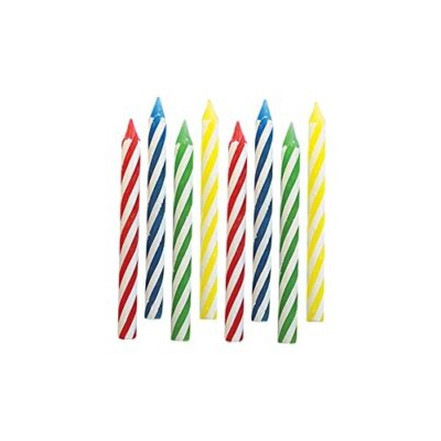 Primary Colors Birthday Spiral Candle - 2.5'', 24 Pieces - Celebration Cakes