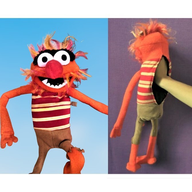 ANIMAL PUPPET MUPPET HAND CRAFTED TOY SESAME STREET KERMIT ERNIE