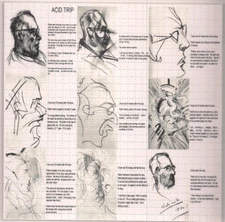 Acid Trip Self Portrait Blotter Art Print Artist Unknown  ~ Unsigned