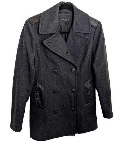 Rags Mcgregor Cutting 10 Buttons Pea Coat/L/Wool/Blk 22410 | eBay