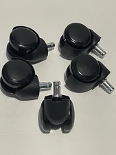 MaxGear Office Chair Caster Wheels 2” Replacement Rubber Blk Rotating Heavy Duty