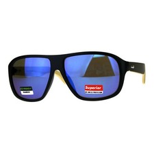 Real Bamboo Wood Temple Sunglasses Men's Racer Square Shades UV400