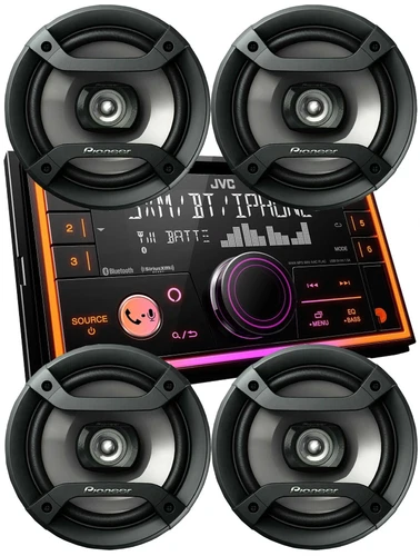 JVC KW-R940BTS 2-Din LCD Bluetooth Receiver + 4x Pioneer Car Audio 6.5" Speakers