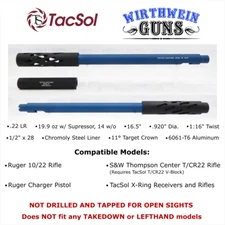 Tactical Solutions Ruger 10/22 SBX Bull Barrel in Matte Blue & Black Shroud
