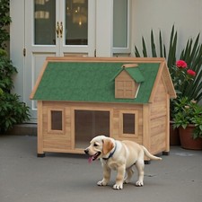 41" Wooden Dog House Outdoor Cat House Dog Kennel Indoor Pet Shelter w/ Window