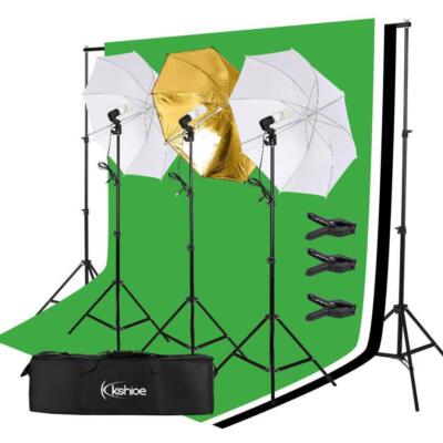 Photo Video Studio Light 5x10ft Backdrops Background Screen - Black/White/Green
