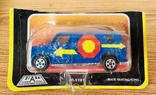 1980s Jamesway Super Wheel Ford Van Blue 1/64 Colorado State Flag Diecast Toy