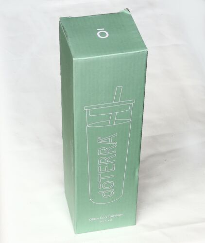 doTERRA 20 fl oz verre Eco Gobelet couvercle en bambou + paille immobile en acier inoxydable - neuf - Photo 1/2