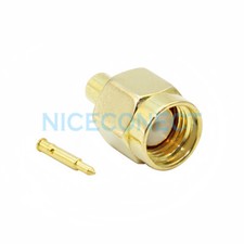 10x SMA Male Plug RF Connector Straight Solder For RG405 Semi rigid .086" Cable