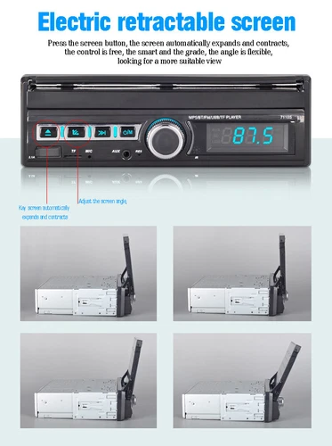 7" Single 1 DIN Flip out Touch Screen Car MP5 Stereo Radio Bluetooth Mirror Link - Picture 5 of 11