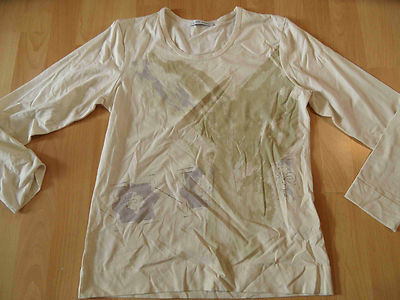Joseph Janard beautiful long sleeve shirt with print cream size 38 top zc716