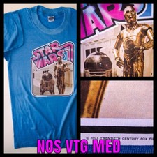 REAL 1977 ORIG 70s Star Wars Han Solo Story R2D2 C3PO A New Hope VTG t-shirt M