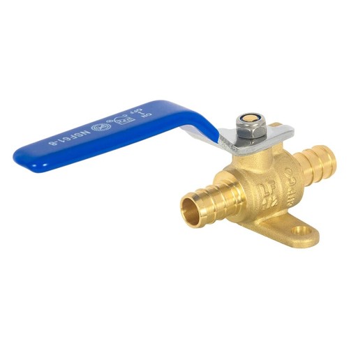 EFIELD 1/2"×1/2" Pex Drop Ear Ball Valve Blue Handle Brass No Lead Free Shipping - Picture 3 of 9