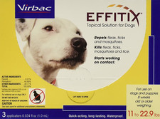 Virbac EFFITIX Flea Tick Spot Treatment for Dogs, 11-22.9 lbs 3 Doses