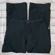 LL BEAN 6 petite black poly spandex pants y1