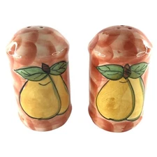 Retro Salt and Pepper Shakers With Pears Hand Painted