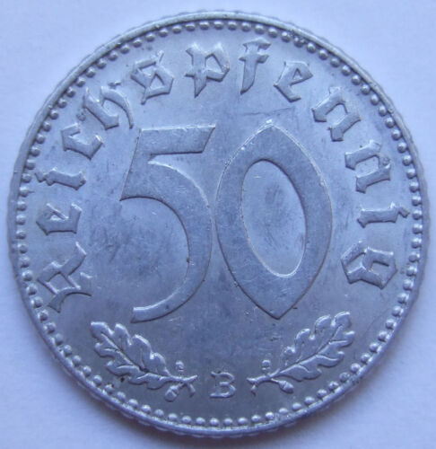 Münze Deutsches 3. Reich 50 Reichspfennig 1942 B in Vorzüglich / Stempelglanz - Bild 1 von 2