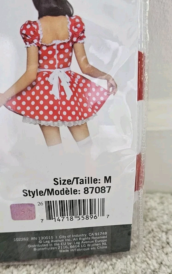 Talla M Nuevo Vestido Lunares Con Diadema Disfraz Pierna Avenue 87087 Foto 2 de 3