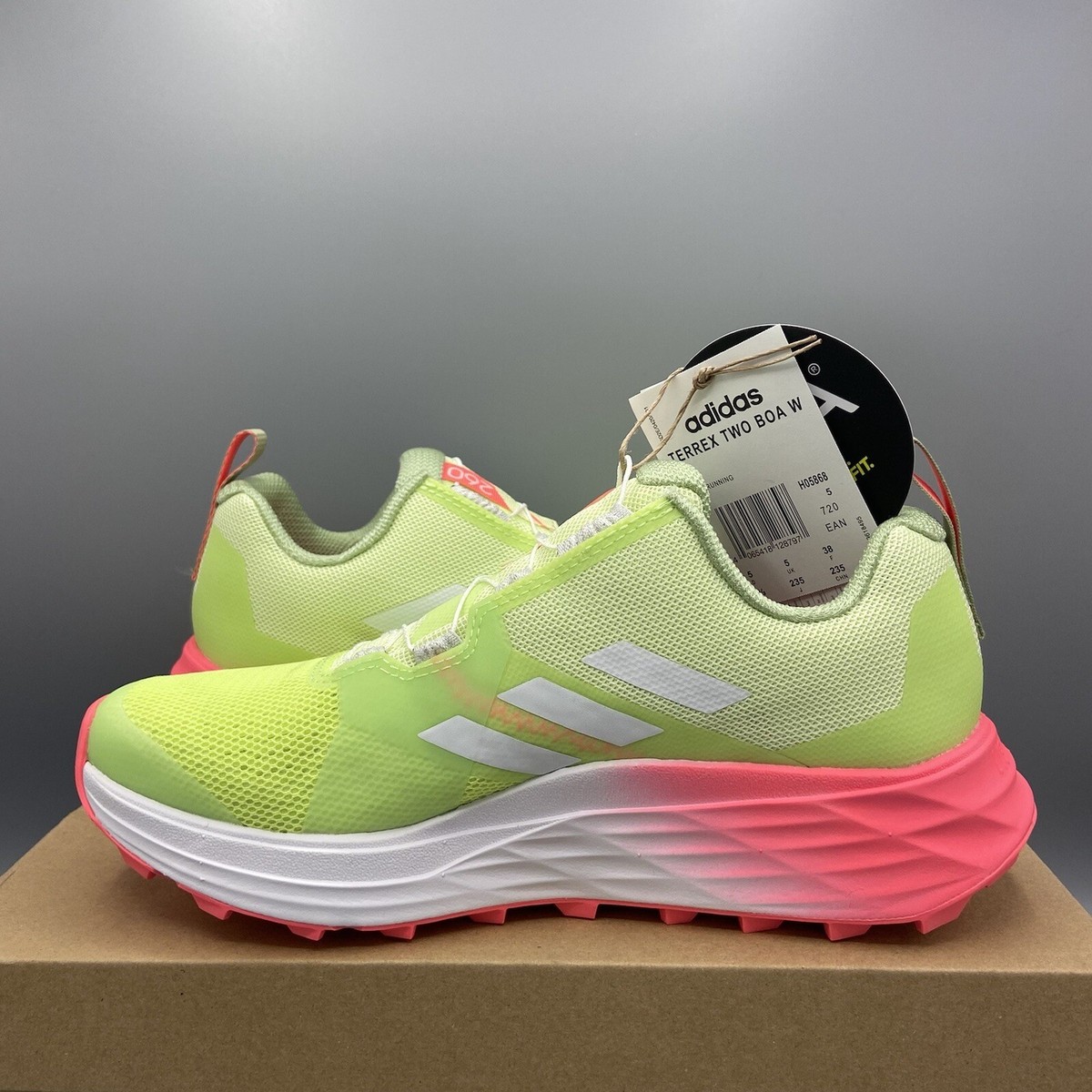 Adidas Terrex Two BOA Trail Running Shoes Trainers Volt Green Pink UK 5 EU  38 | eBay UK