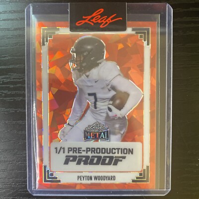 2024 Leaf Metal Pre-Production Proof 1/1 Orange Ice - Peyton Woodyard