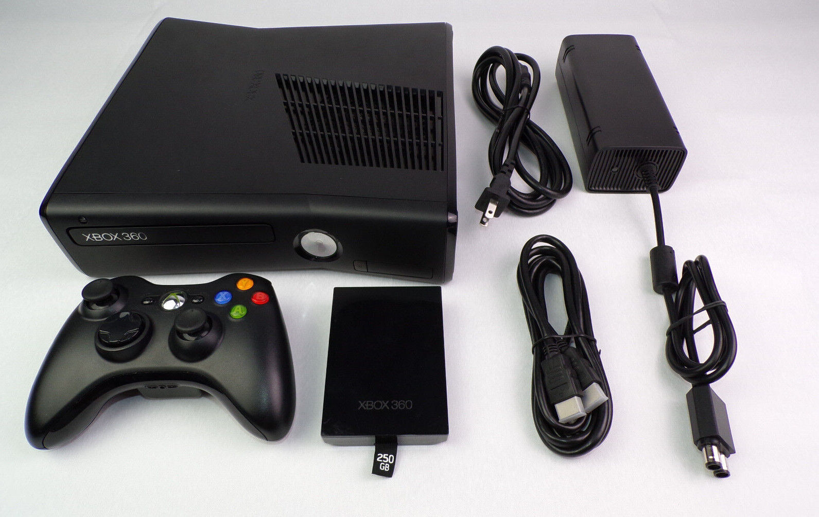 Console Xbox 360 Slim 250GB Black Piano - Microsoft - MeuGameUsado