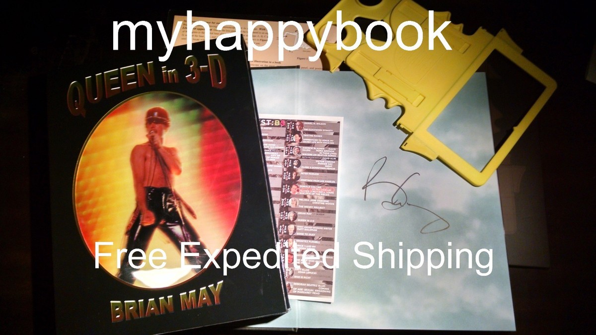 SIGNED Queen in 3D book set autographed by Brian May, with event