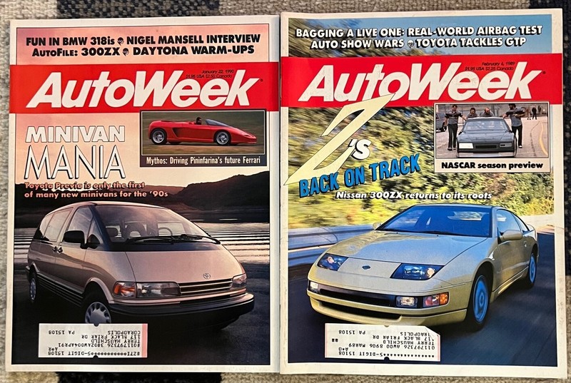 1990 Nissan 300ZX lot (2 AutoWeek issues: 2-6-89 & 1-22-90)