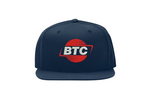 Bitcoin BTC Vaporwave Style Logo Snapback Baseball Cap Fullcap Flat Bill Hat - Picture 4 of 5