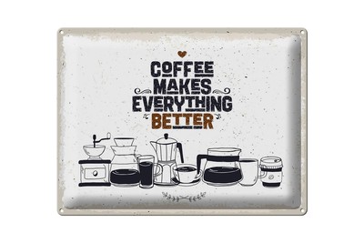 Ontrada Blechschild 30x40cm gewölbt Kaffee Coffee everything better Deko Schild